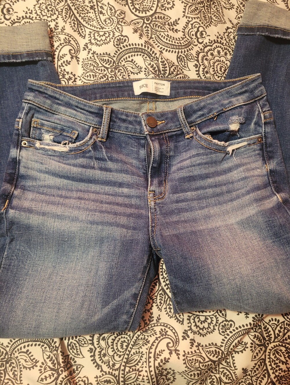 BKE Payton Distressed Skinny Jeans in Faded Blue Size 2 I Believe See Measuremen